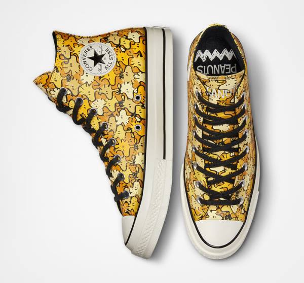 Converse Peanuts Chuck 70 Sneakers High Gul Guld | CV-873YPU