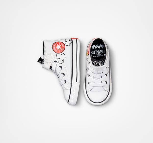 Converse Peanuts Chuck Taylor All Star Easy-On Sneakers High Hvide Sort Rød | CV-235ZSM