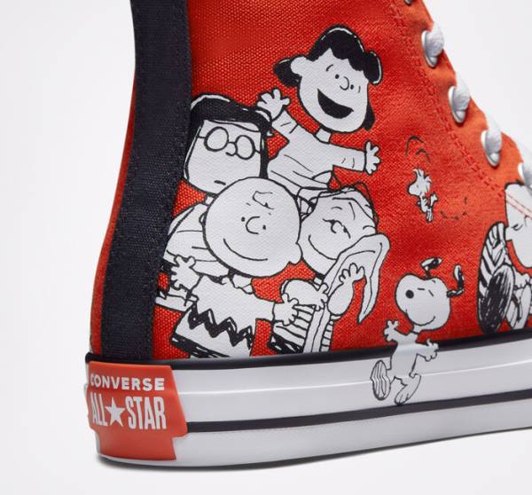 Converse Peanuts Chuck Taylor All Star Sneakers High Rød Sort Hvide | CV-046HQN