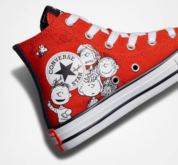 Converse Peanuts Chuck Taylor All Star Sneakers High Rød Sort Hvide | CV-682SIU