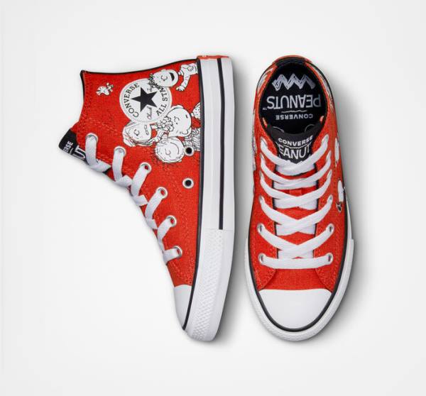 Converse Peanuts Chuck Taylor All Star Sneakers High Rød Sort Hvide | CV-682SIU