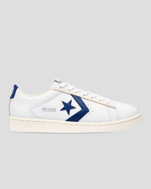 Converse Pro Læder Italy Sneakers Low Hvide Blå | CV-935ESX