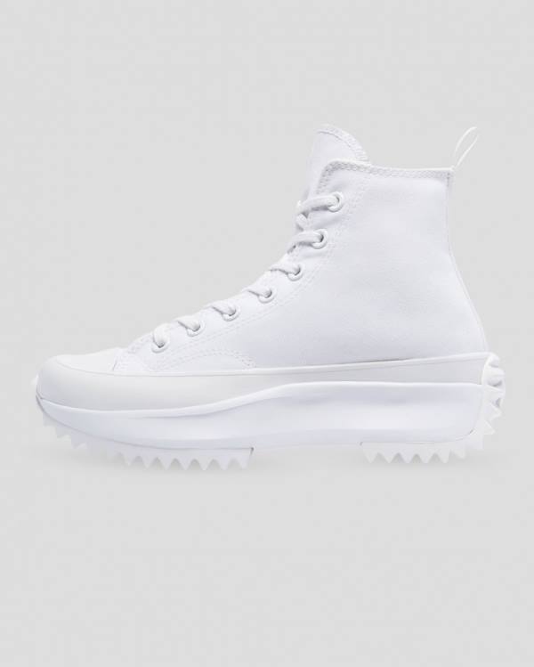 Converse Run Star Hike All White Sneakers High Hvide | CV-875RWM