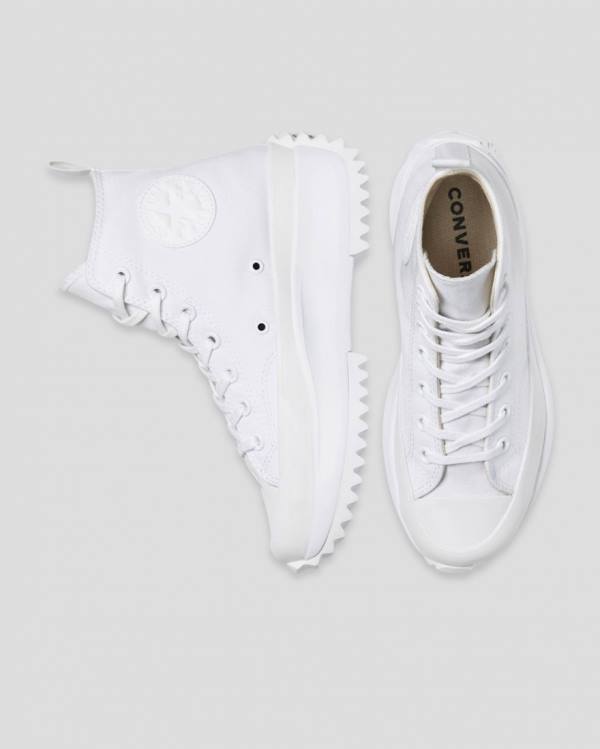 Converse Run Star Hike All White Sneakers High Hvide | CV-875RWM