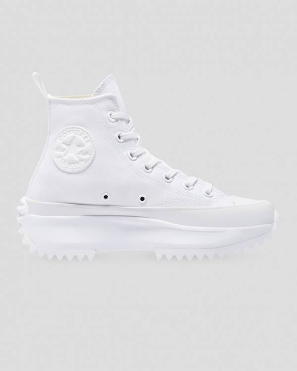 Converse Run Star Hike All White Sneakers High Hvide | CV-875RWM