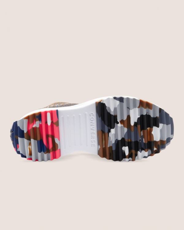 Converse Run Star Hike Knit Print Sneakers High Blå Rød | CV-475ANE