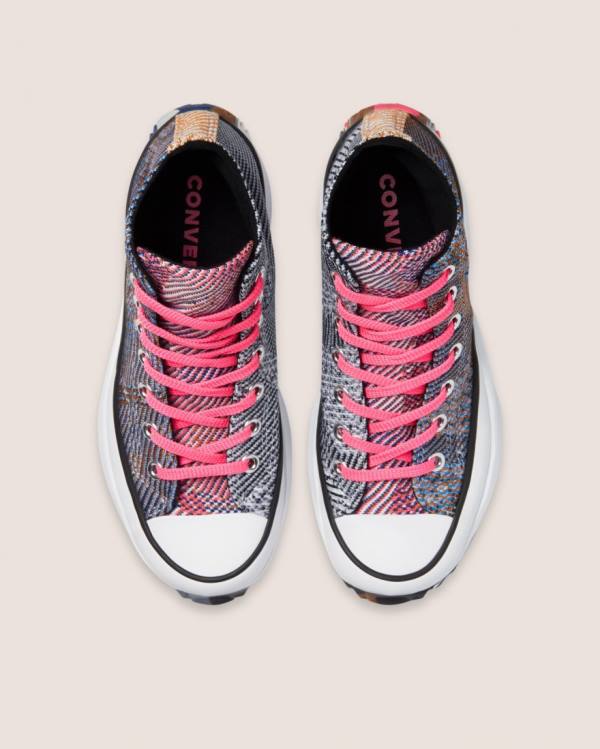 Converse Run Star Hike Knit Print Sneakers High Blå Rød | CV-475ANE
