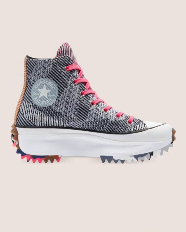 Converse Run Star Hike Knit Print Sneakers High Blå Rød | CV-475ANE