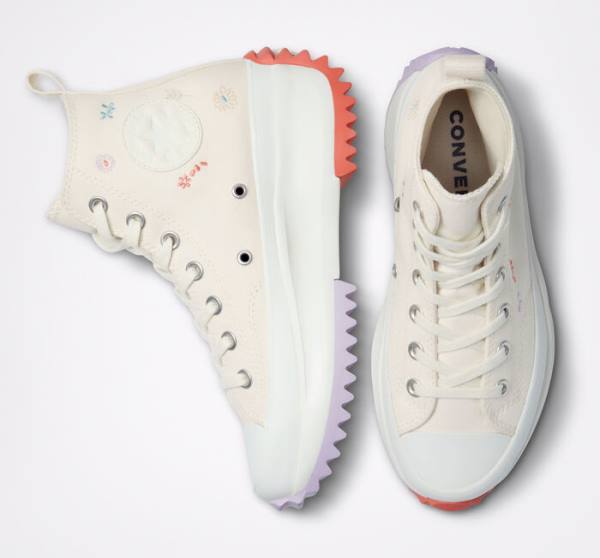 Converse Run Star Hike Platform Embroidered Floral Sneakers High Lyse | CV-913HBX