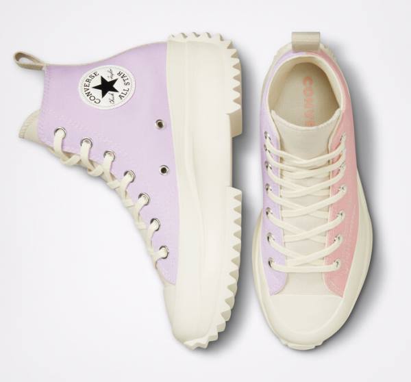 Converse Run Star Hike Platform Tri-Panel Color Block Sneakers High Lyserød | CV-628UCY