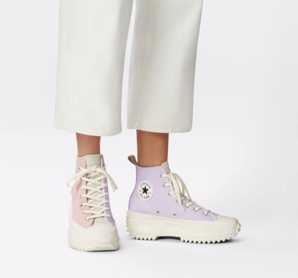 Converse Run Star Hike Platform Tri-Panel Color Block Sneakers High Lyserød | CV-628UCY
