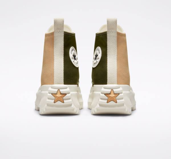 Converse Run Star Hike Platform Tri-Panel Color Block Sneakers High Khaki | CV-815KHS