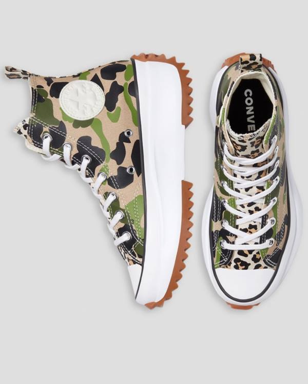 Converse Run Star Hike Wild Archive Sneakers High Camo | CV-748YNX