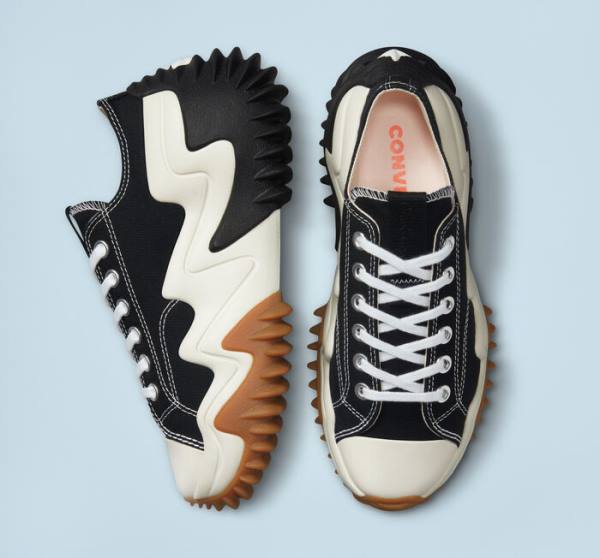 Converse Run Star Motion Platform Sneakers Low Sort Hvide | CV-102IBO