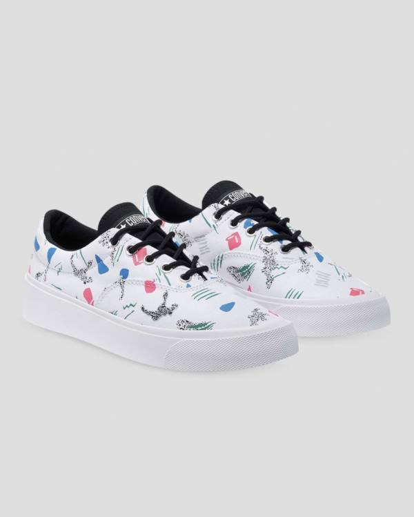 Converse Skid Grip 80s Archive Print Sneakers Low Hvide | CV-871RGE