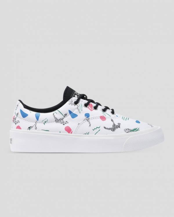 Converse Skid Grip 80s Archive Print Sneakers Low Hvide | CV-871RGE