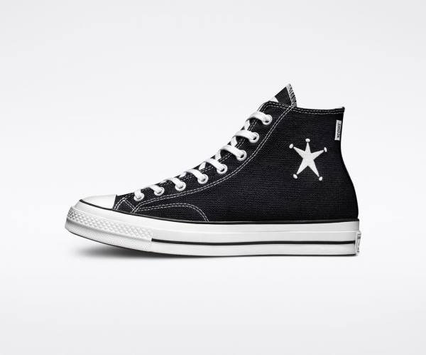 Converse Stussy Chuck 70 Sneakers High Sort Hvide | CV-402CBH