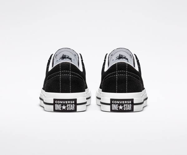 Converse Stussy One Star Sneakers Low Sort Hvide | CV-402ILY