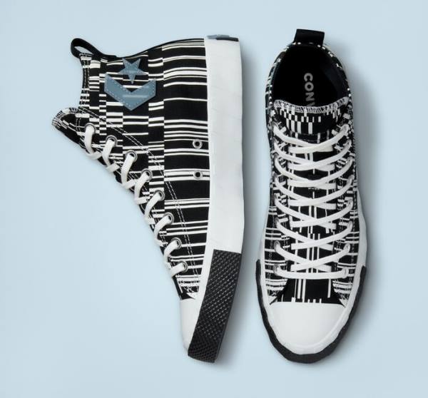 Converse UNT1TL3D Translucent Barcode Sneakers High Sort Hvide Indigo | CV-519FEB