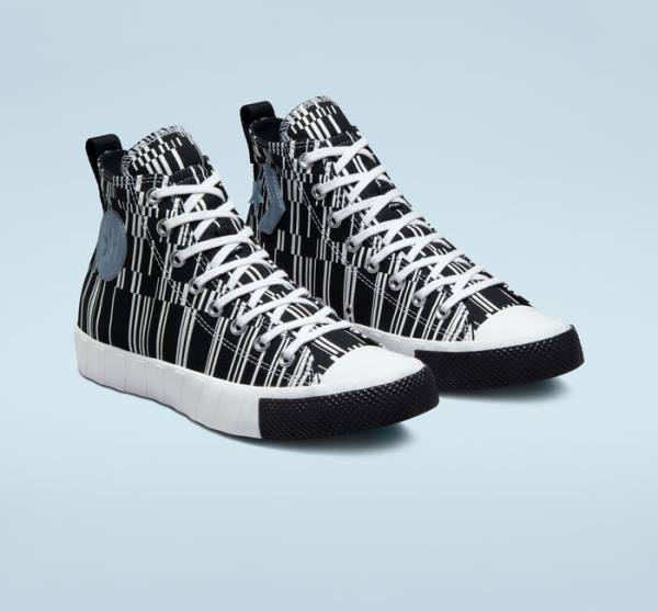 Converse UNT1TL3D Translucent Barcode Sneakers High Sort Hvide Indigo | CV-519FEB